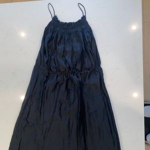 Frame Navy Dress Cinched Waist Tie
